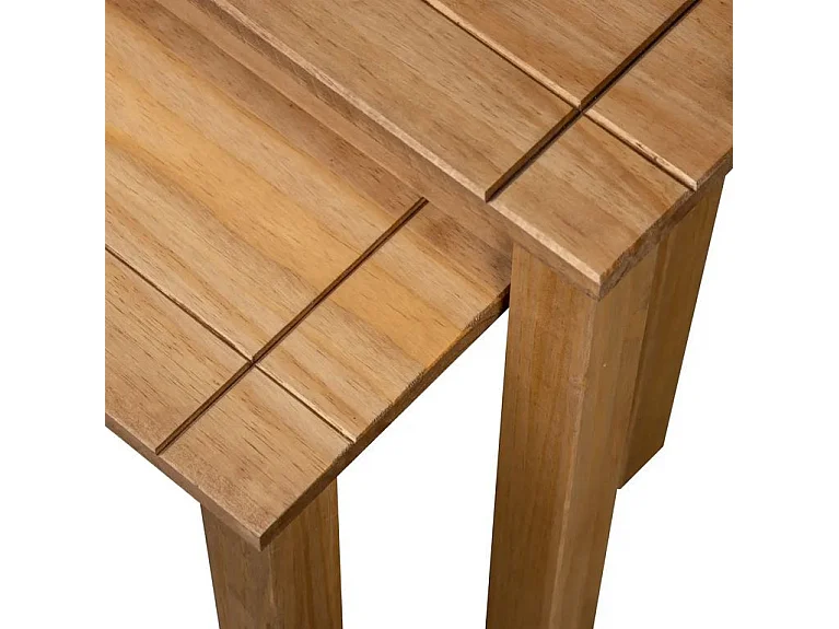 Set de 2 tables gigognes pin massif foncé Cosa
