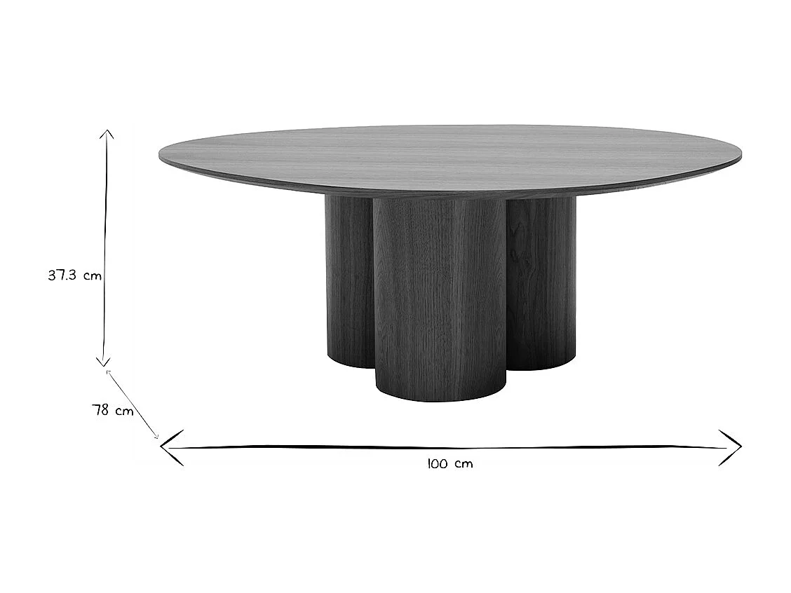 Tavolino da salotto design legno scuro noce L100 cm HOLLEN
