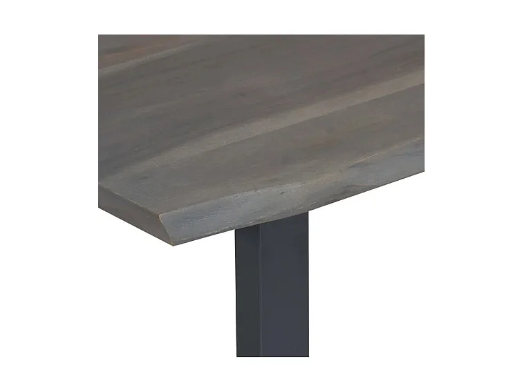 Table basse rectangulaire acacia massif et métal noir Miji