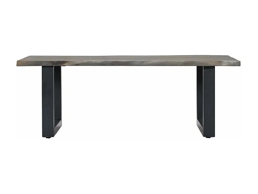 Table basse rectangulaire acacia massif et métal noir Miji