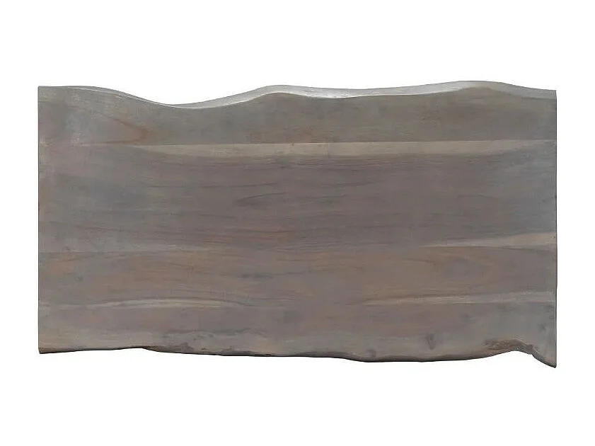 Table basse rectangulaire acacia massif et métal noir Miji