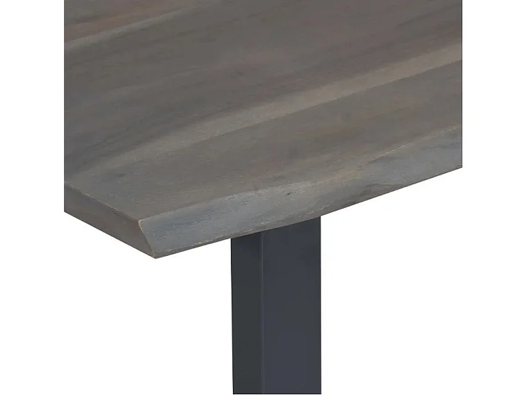 Table basse rectangulaire acacia massif et métal noir Miji