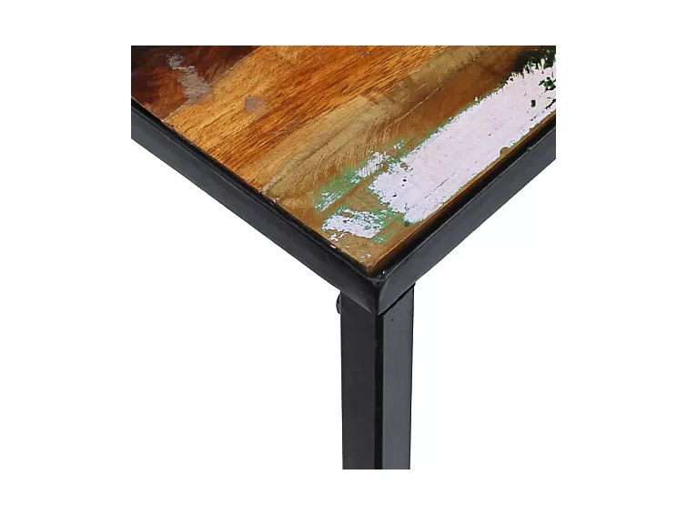 Table basse rectangulaire bois recyclé et métal noir Cloust