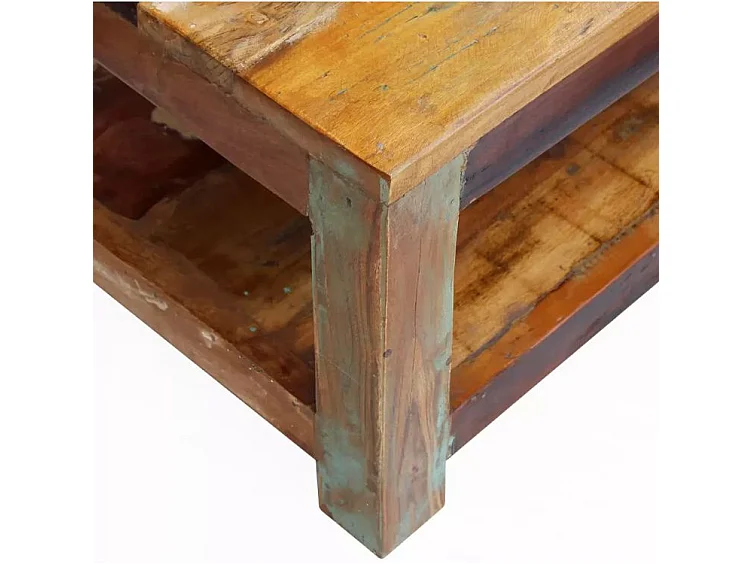 Table basse rectangulaire bois massif recyclé Moust