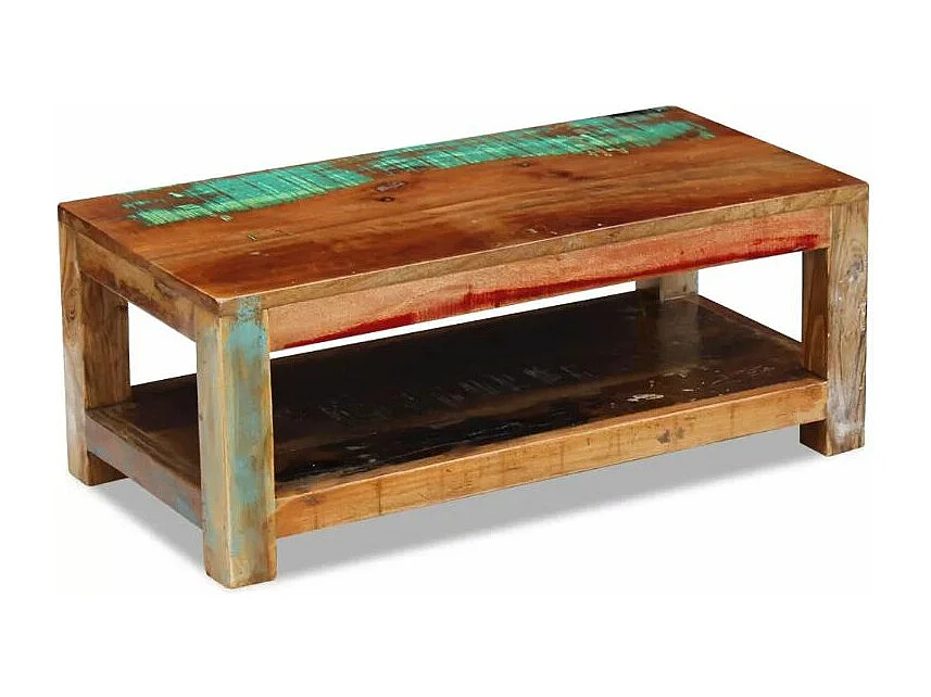 Table basse rectangulaire bois massif recyclé Moust
