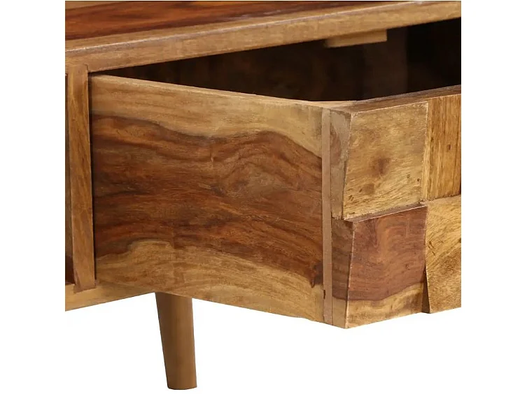 Table basse 1 tiroir sesham massif foncé Bounky