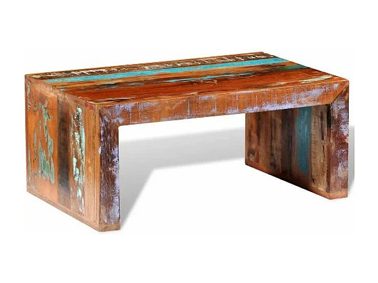 Table basse rectangulaire bois massif recyclé Lau