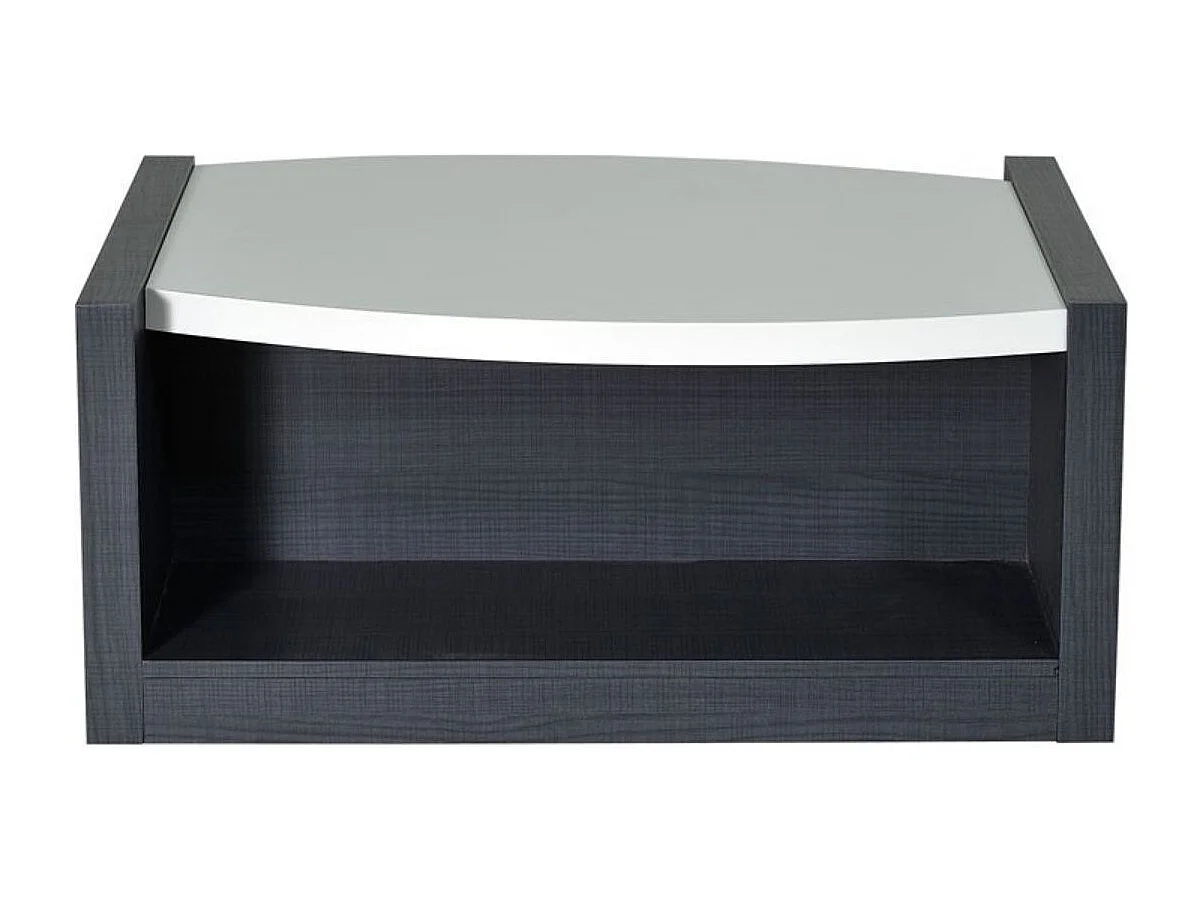Table basse rectangulaire bois laqué blanc et anthracite mate Klype 90cm