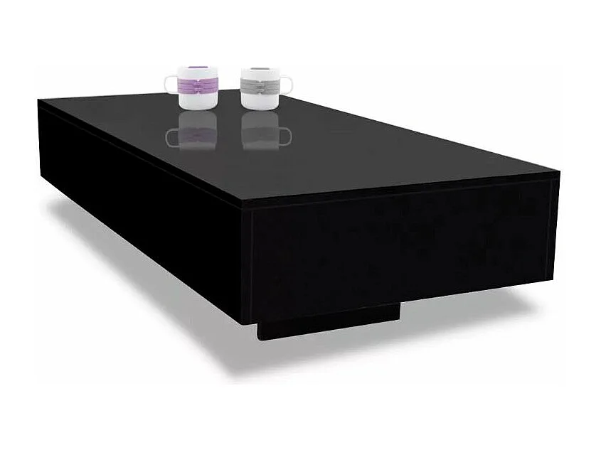 Table basse rectangulaire bois noir brillant Winter