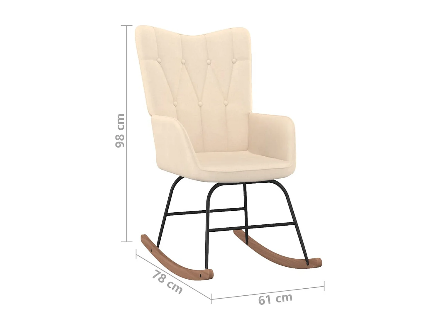 Chaise à bascule Crème Tissu 7