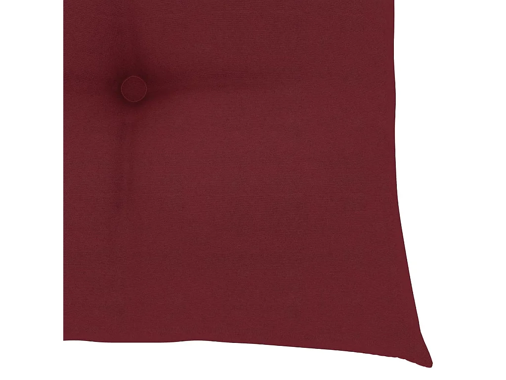 Chaise à bascule avec coussin rouge bordeaux Bois de teck