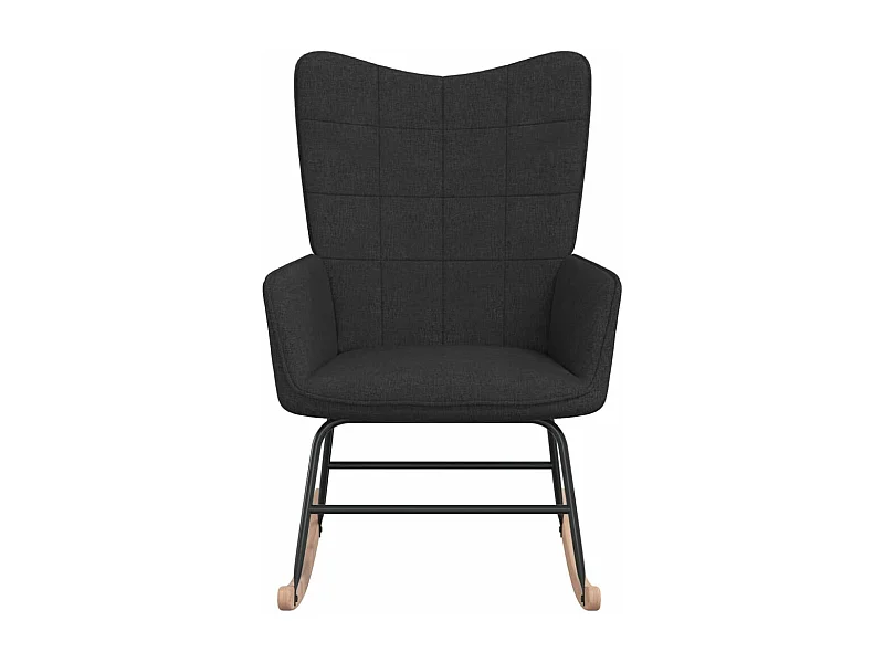 Chaise à bascule Noir Tissu 6