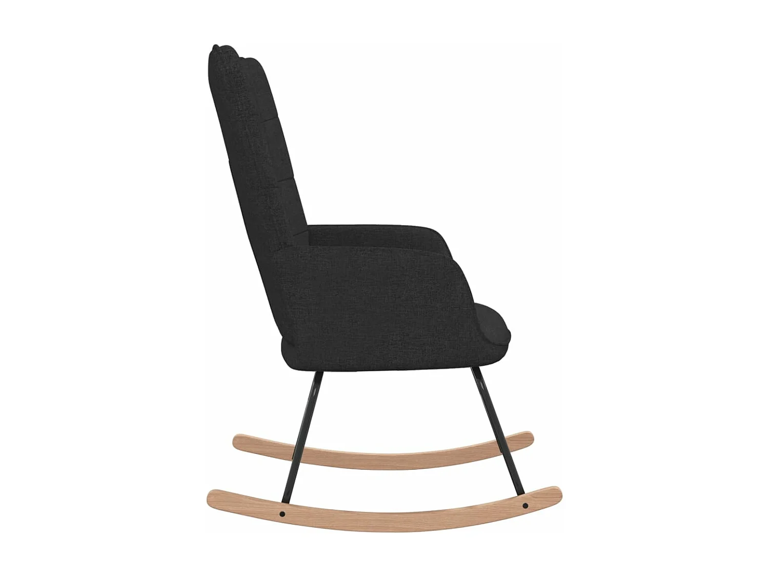 Chaise à bascule Noir Tissu 6