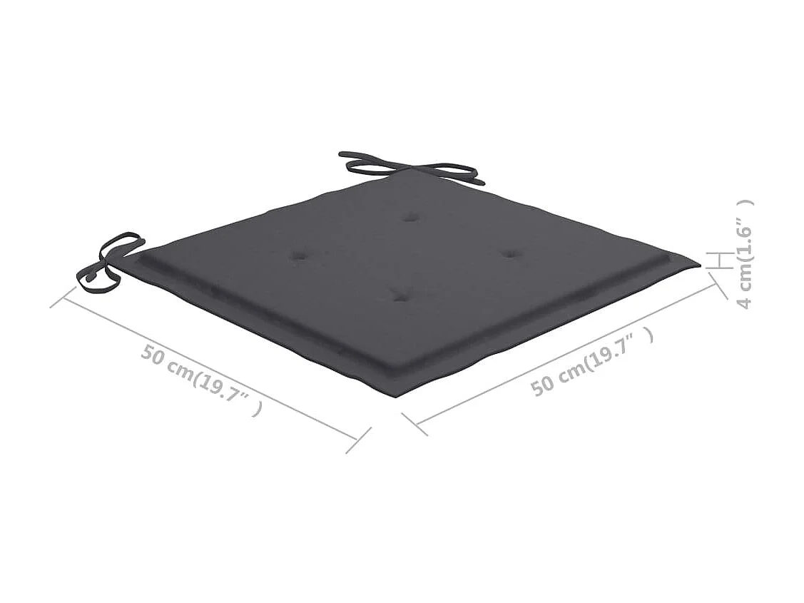 Chaise à bascule avec coussin anthracite Bois de teck solide 2