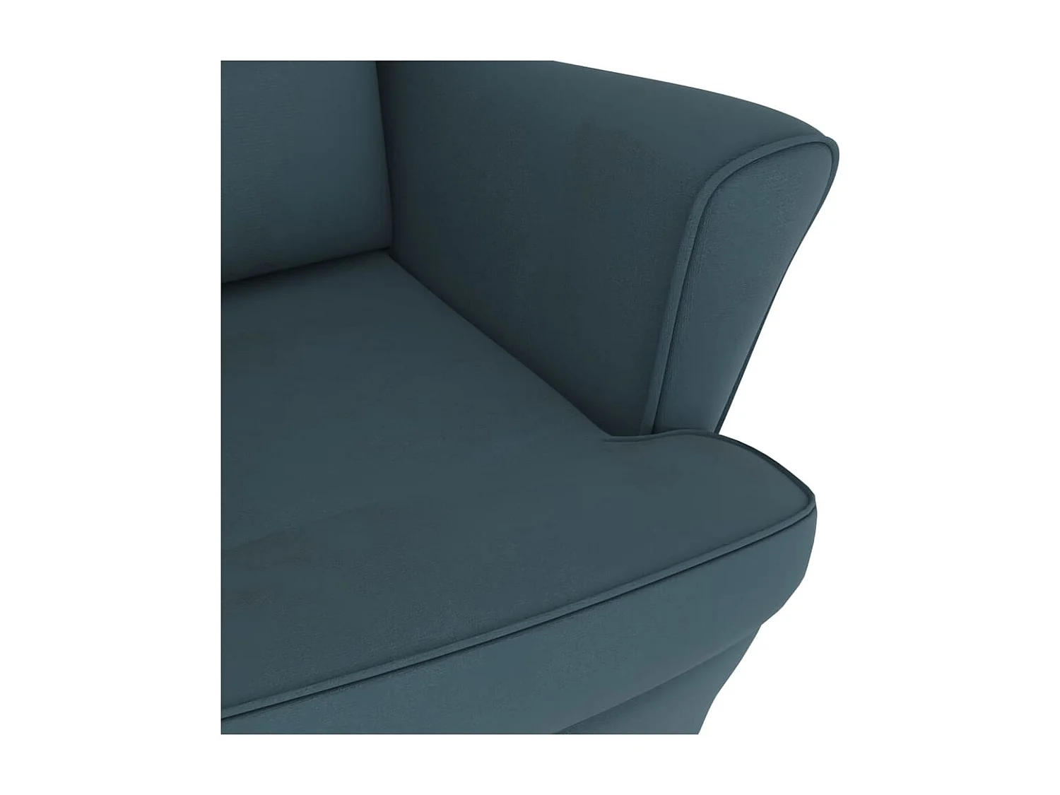 Fauteuil à bascule et pieds en bois massif d'hévéa Bleu Velours