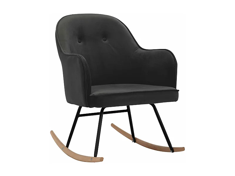 Chaise à bascule Gris foncé Velours 5