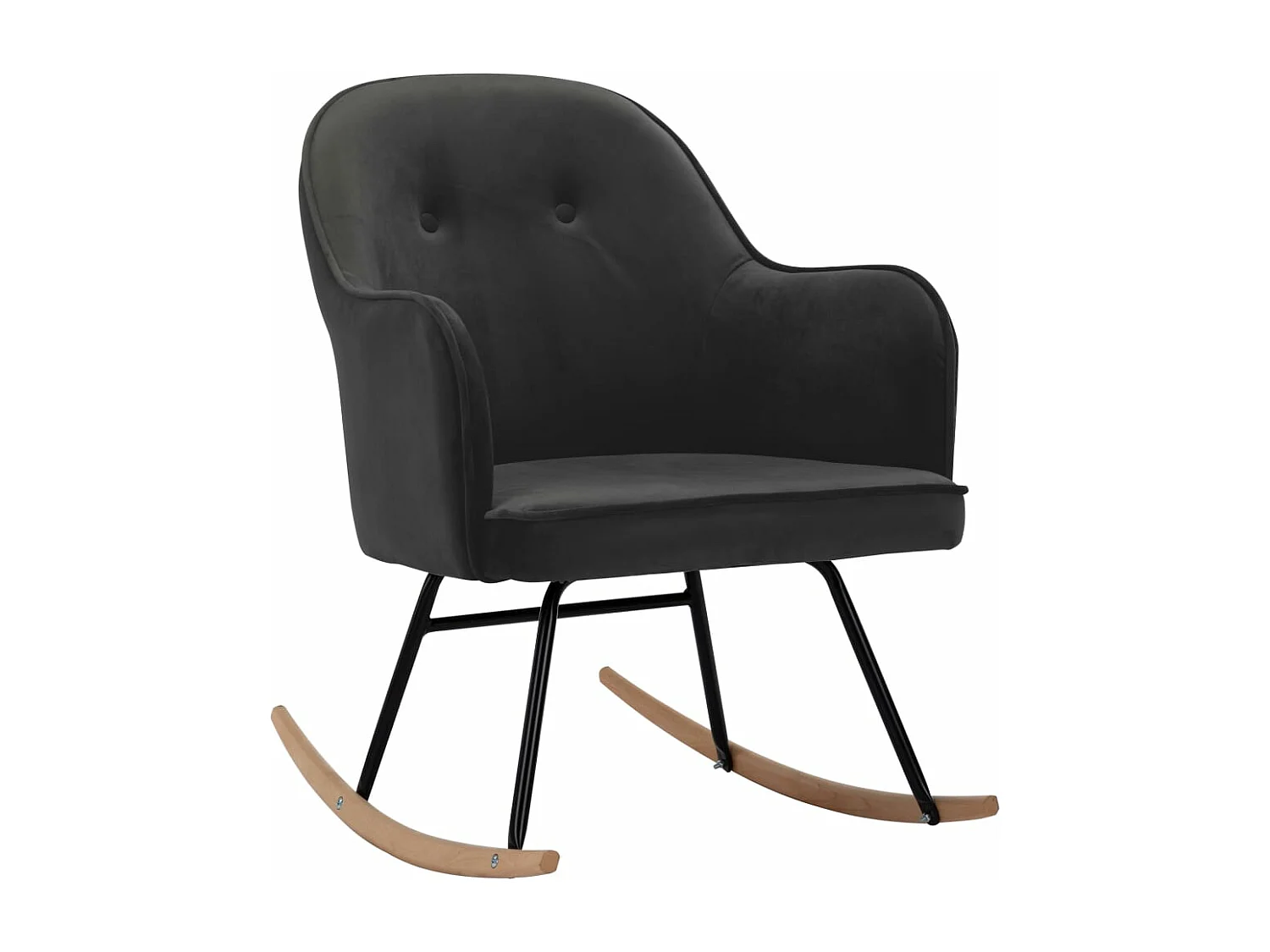 Chaise à bascule Gris foncé Velours 5