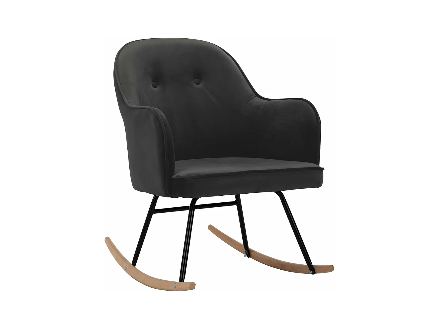 Chaise à bascule Gris foncé Velours 5