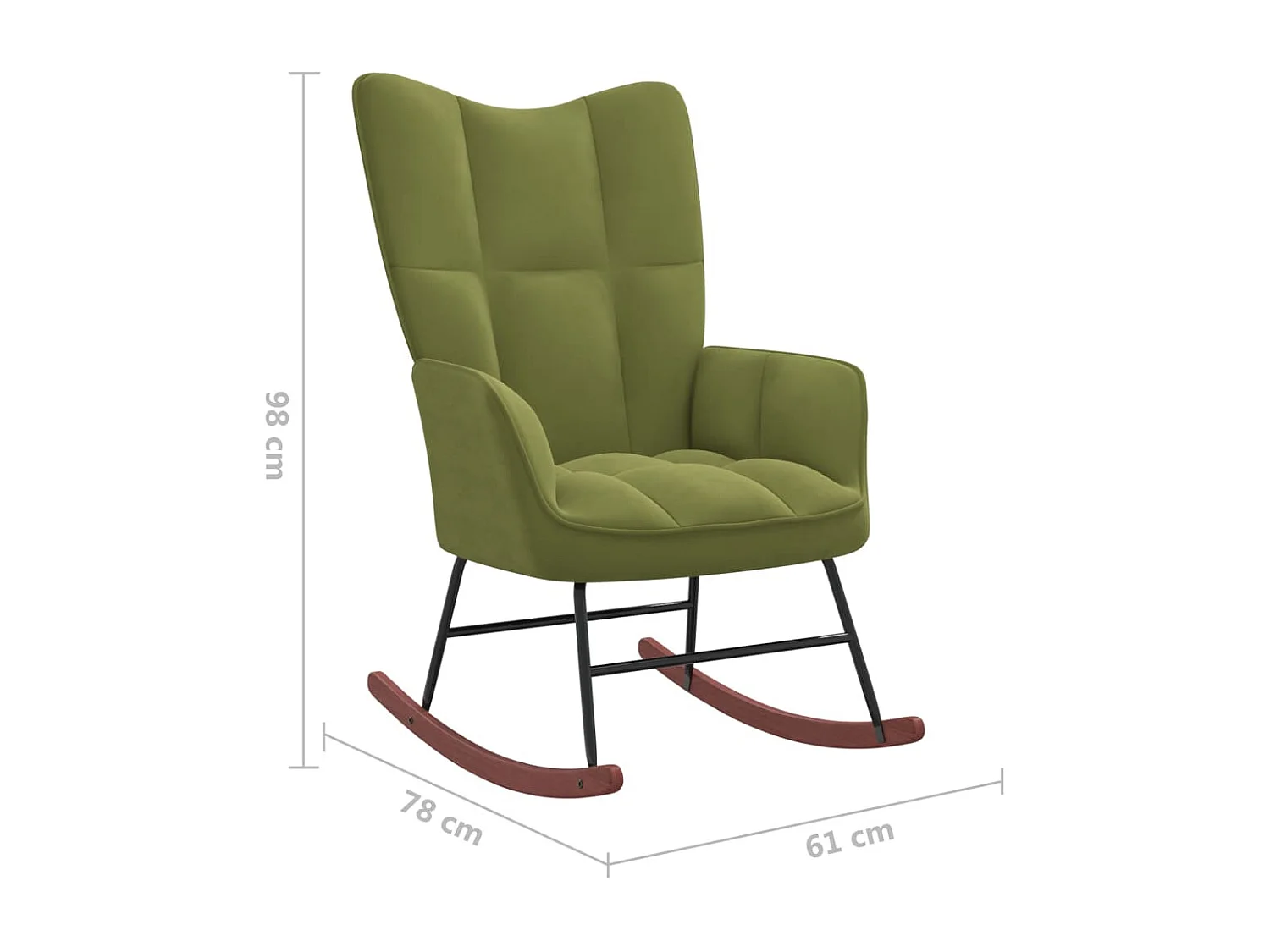 Chaise à bascule Vert clair Velours 4