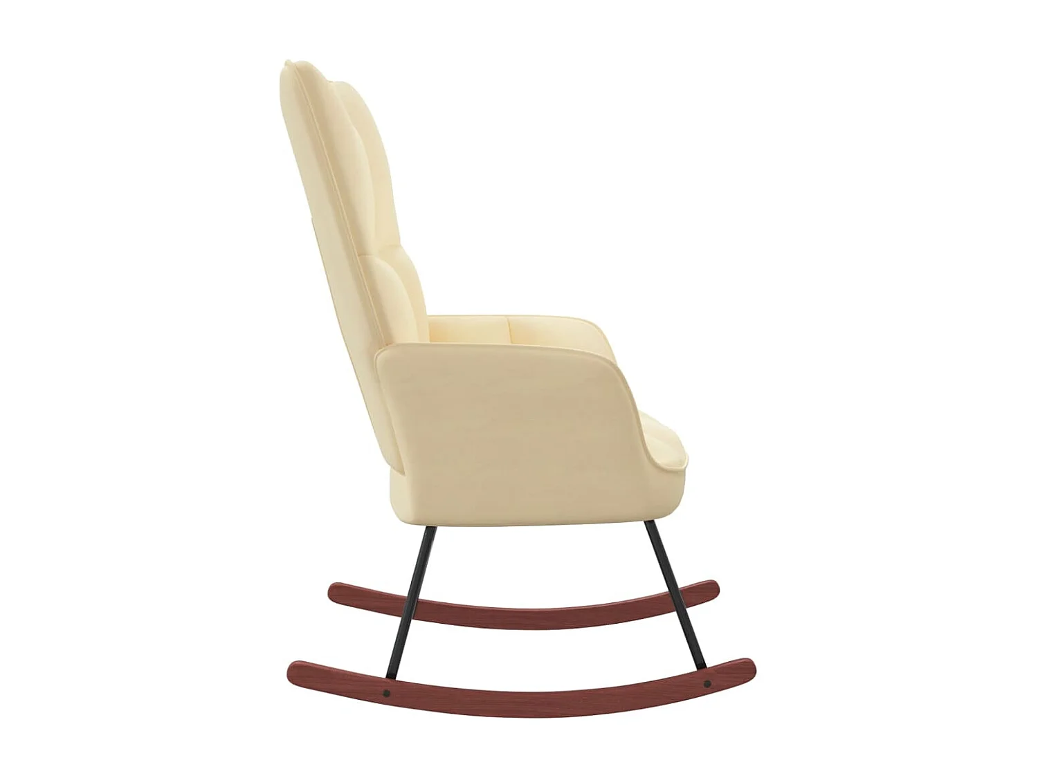 Chaise à bascule Blanc crème Velours