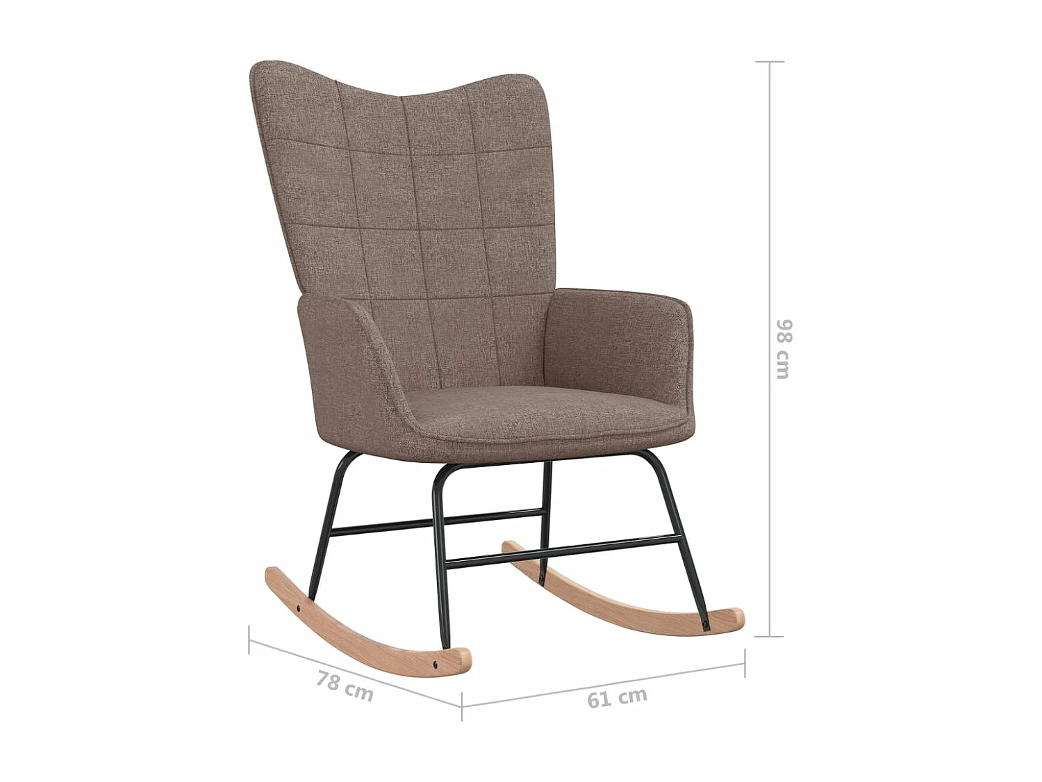 Chaise à bascule Taupe Tissu 3