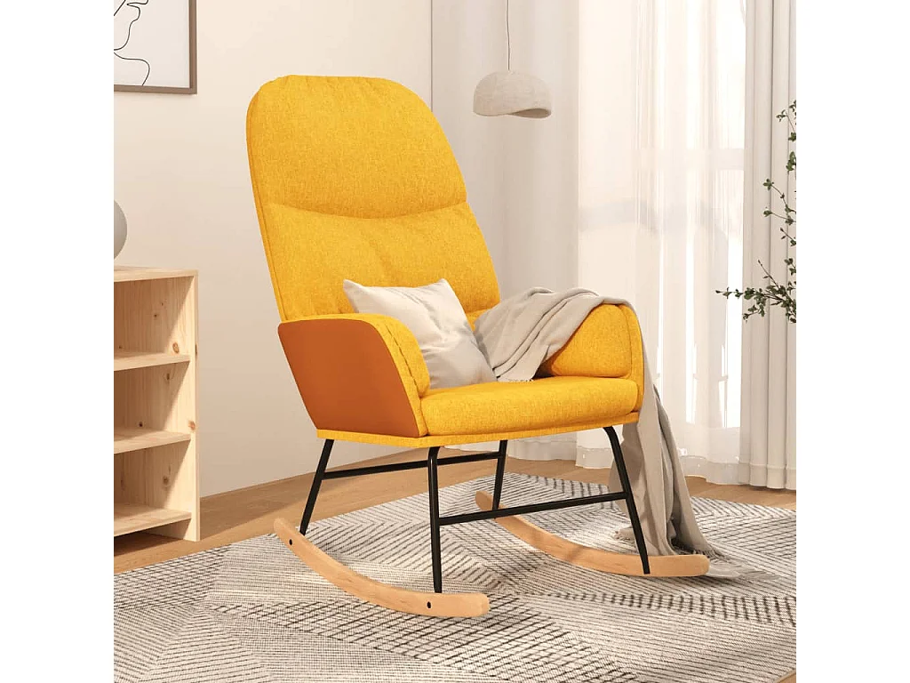 Chaise à bascule Jaune moutarde Tissu