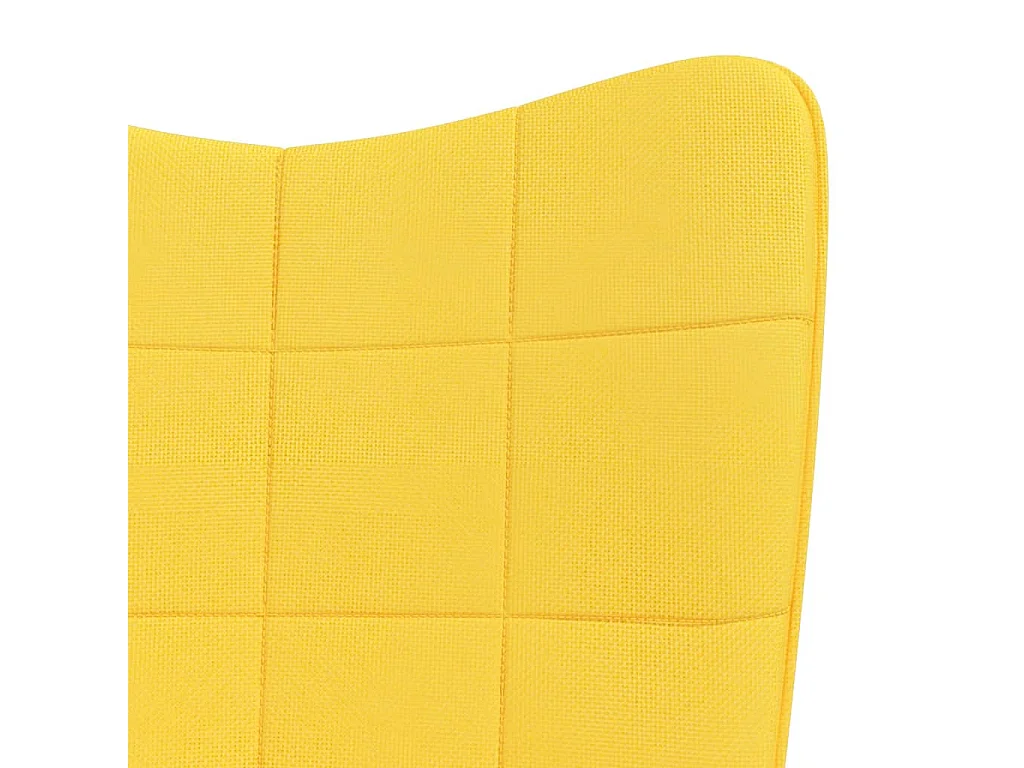 Chaise à bascule avec tabouret Jaune moutarde Tissu 2
