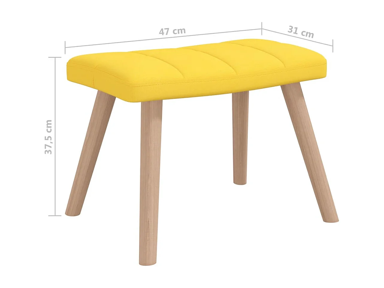 Chaise à bascule avec tabouret Jaune moutarde Tissu 2