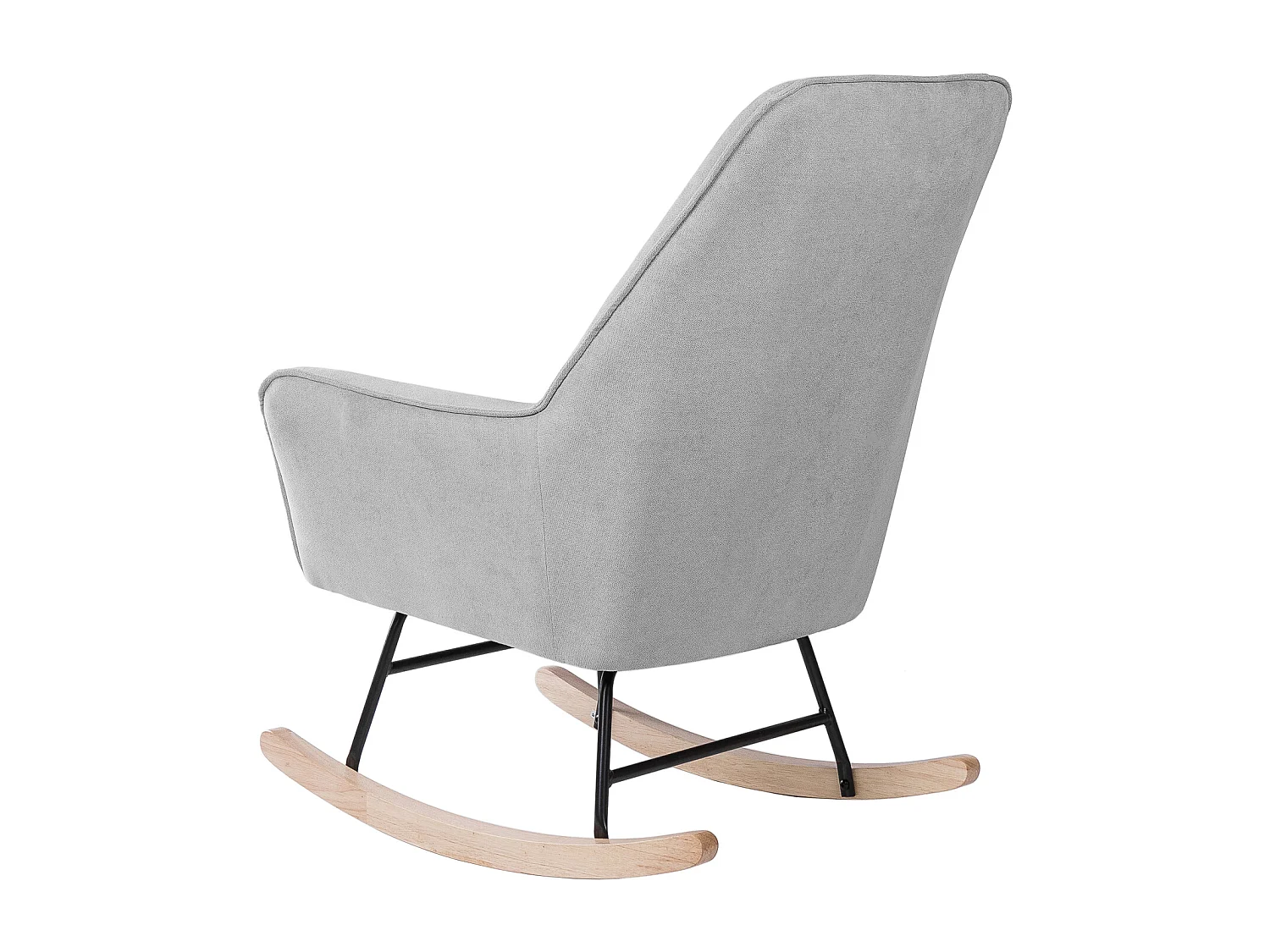 Fauteuil à bascule tissu gris clair et pieds bois clair Kopen 75cm