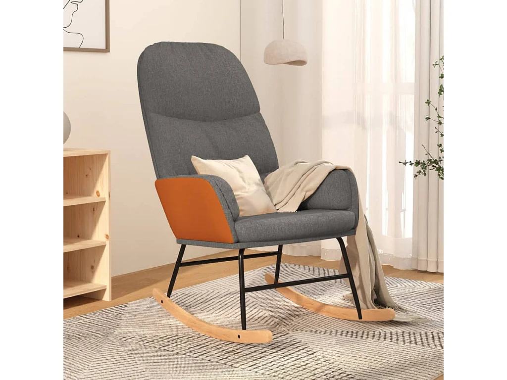 Chaise à bascule Gris clair Tissu 2