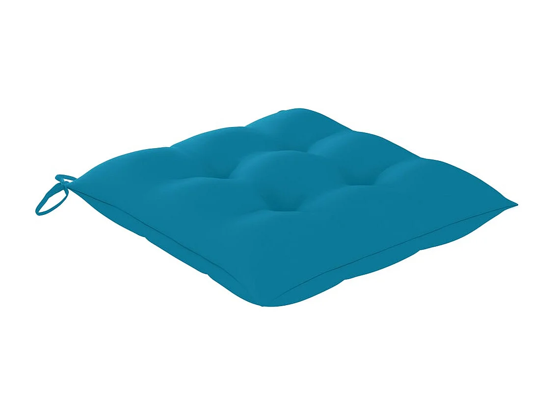 Chaise à bascule avec coussin bleu clair Bois de teck solide