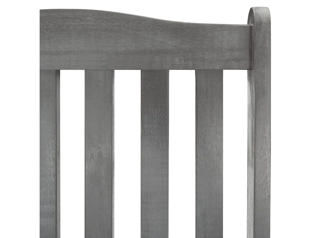 Chaise à bascule avec coussin Gris Bois d'acacia massif 8