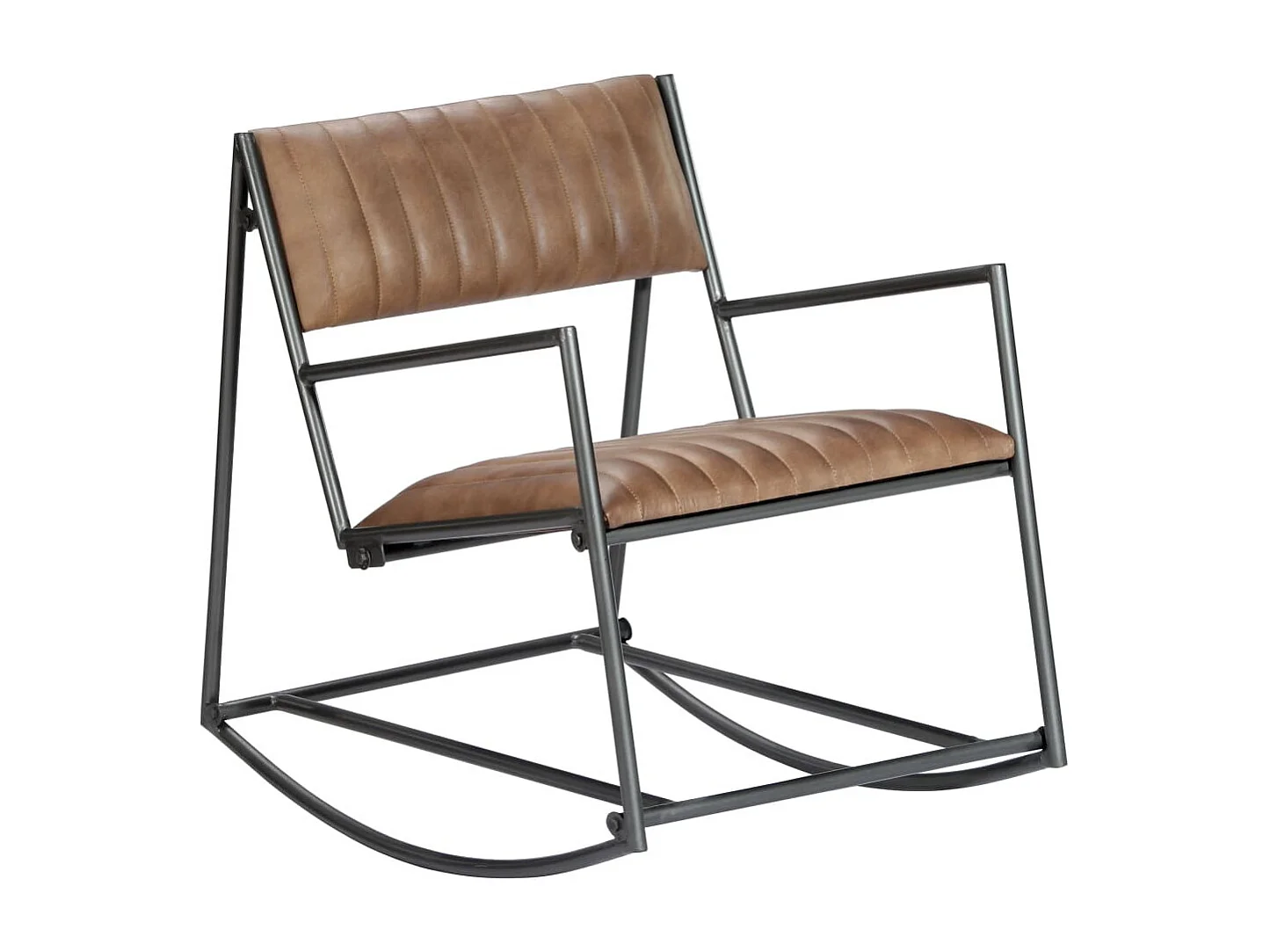 Chaise à bascule Marron clair Cuir véritable