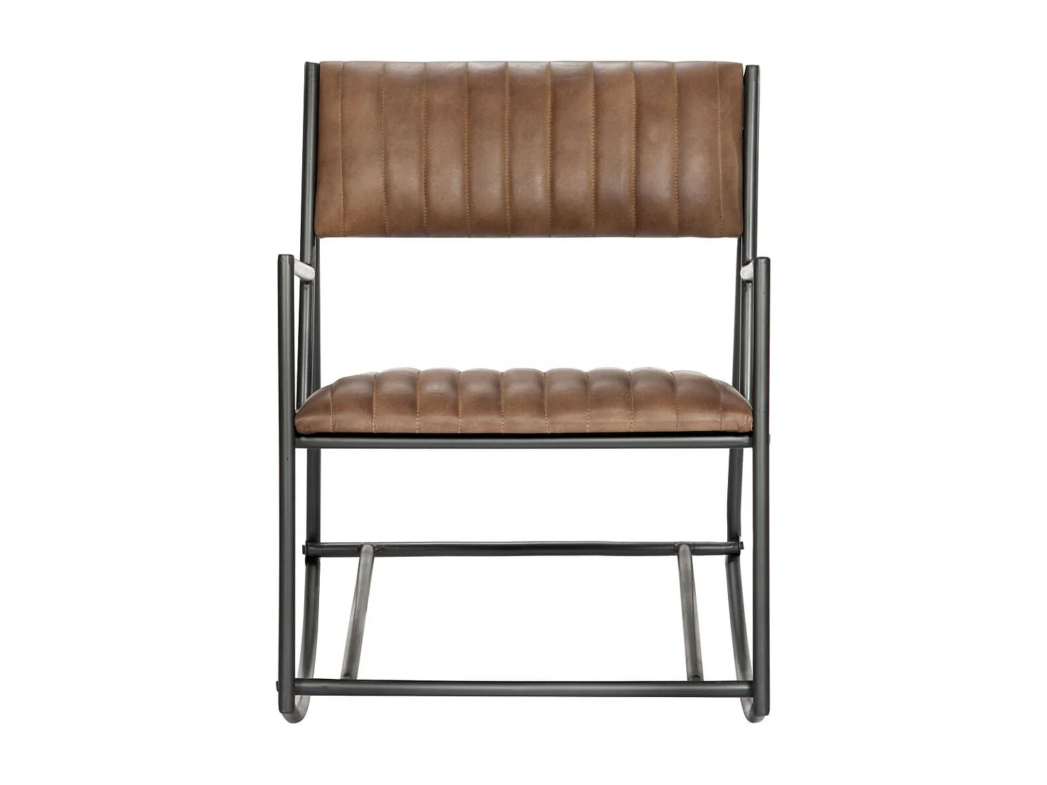 Chaise à bascule Marron clair Cuir véritable