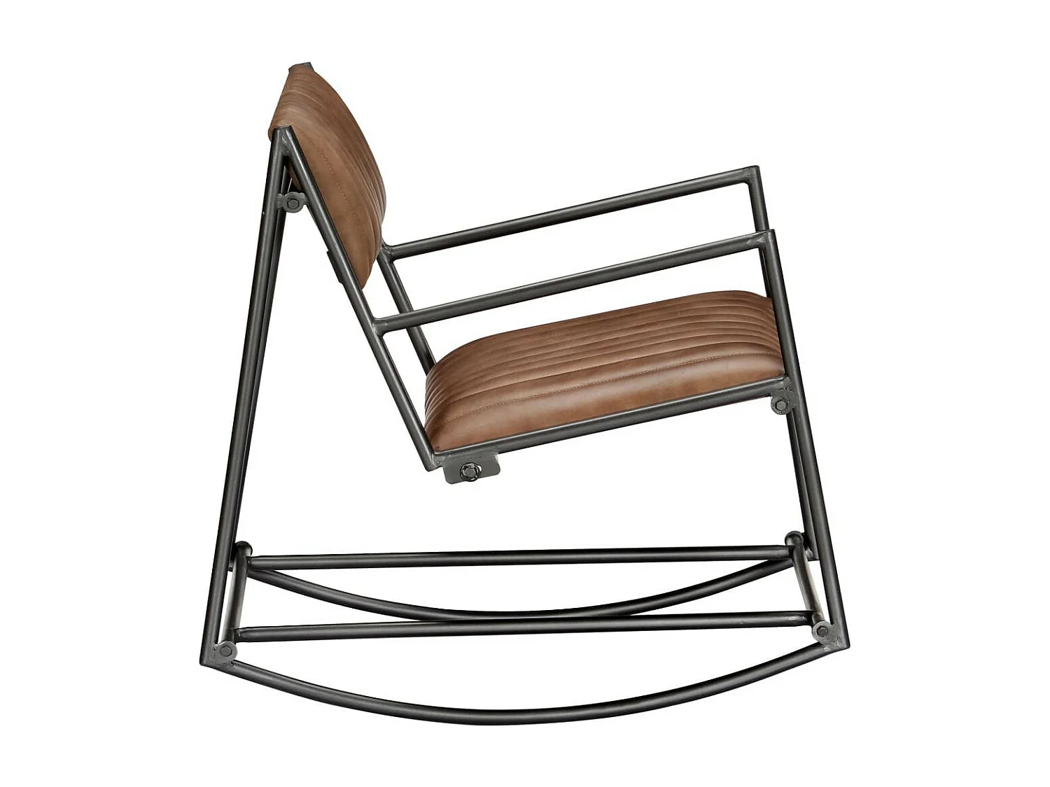 Chaise à bascule Marron clair Cuir véritable