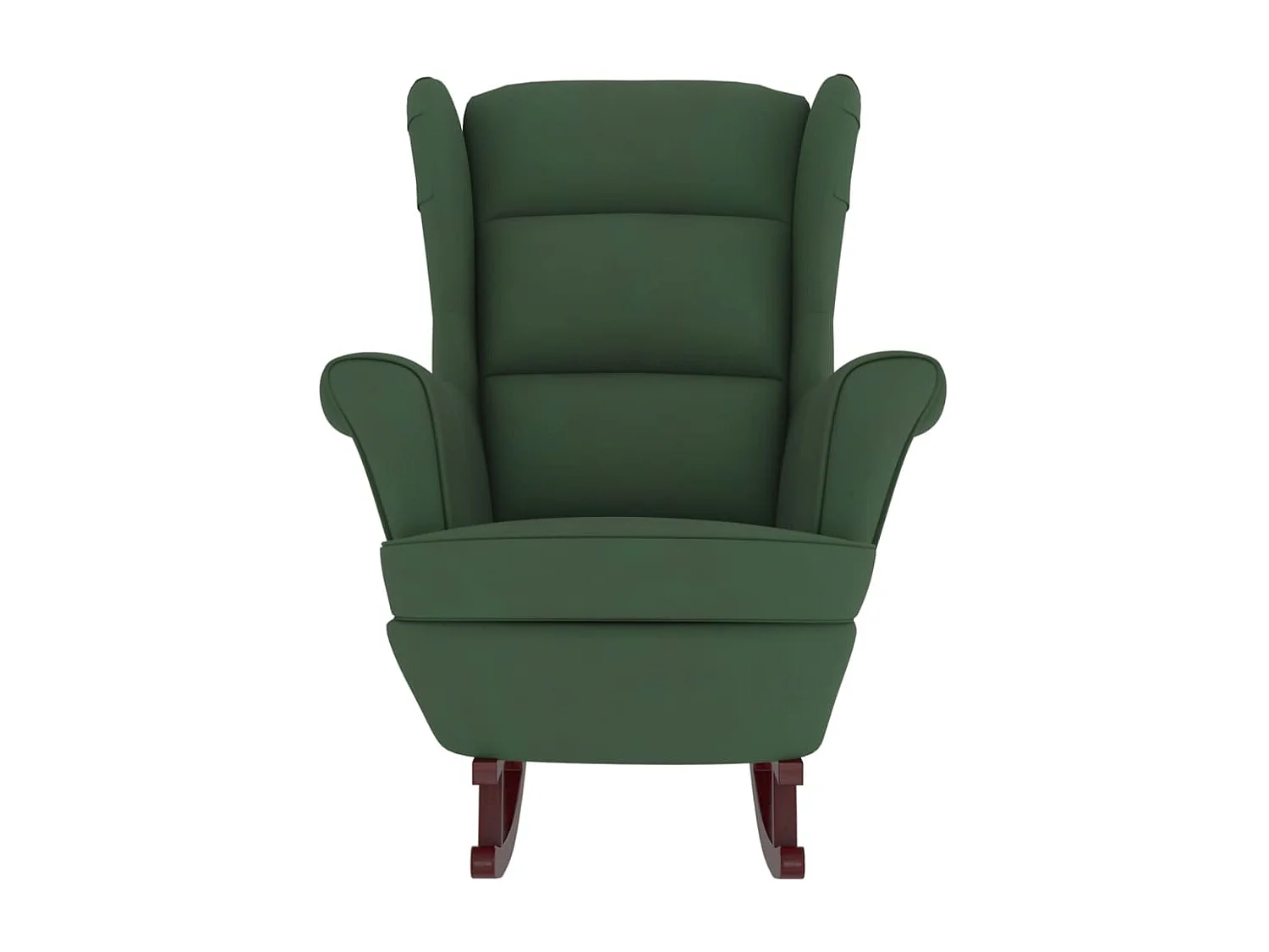 Fauteuil à bascule et pieds en bois d'hévéa Vert foncé Velours