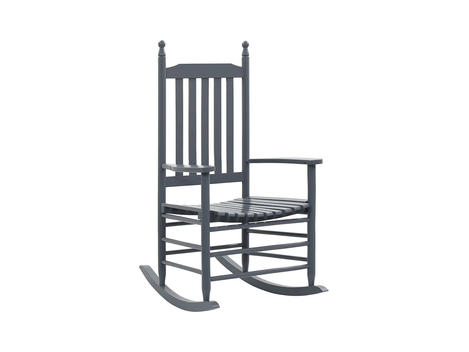 Chaise à bascule avec siège incurvé Gris Bois de peuplier