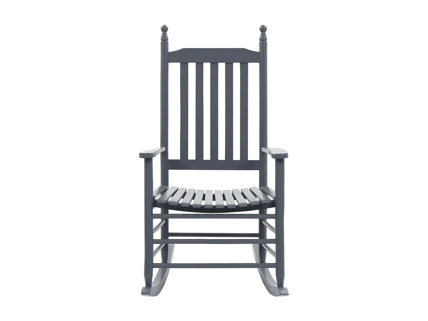 Chaise à bascule avec siège incurvé Gris Bois de peuplier