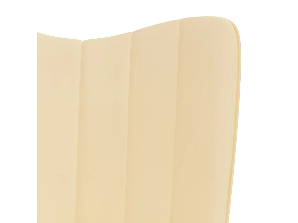 Chaise à bascule avec repose-pied Blanc crème Velours