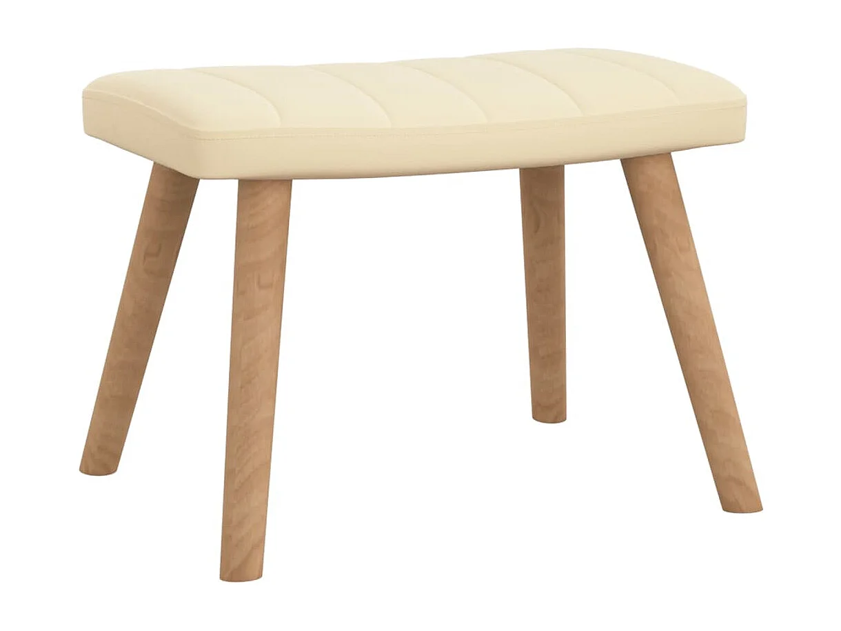 Chaise à bascule avec repose-pied Blanc crème Velours