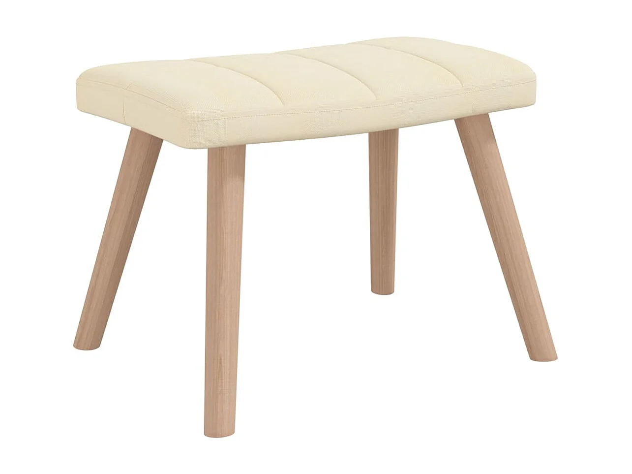 Chaise à bascule avec tabouret Crème Tissu 2