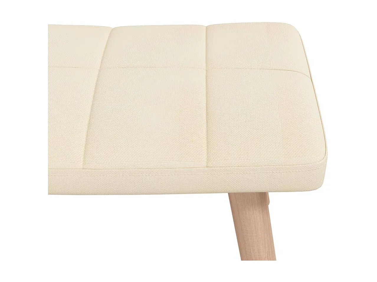 Chaise à bascule avec tabouret Crème Tissu 2