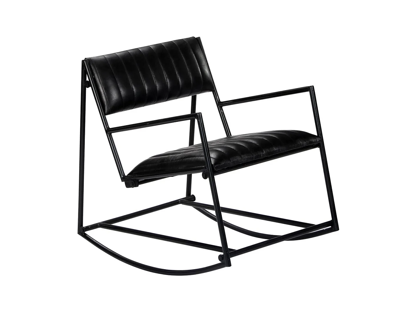 Chaise à bascule Noir Cuir véritable