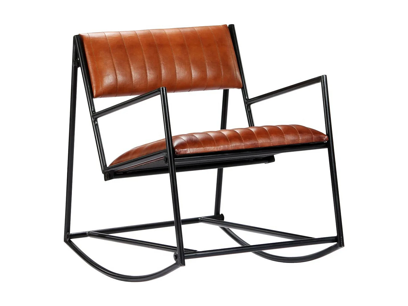 Chaise à bascule Marron Cuir véritable