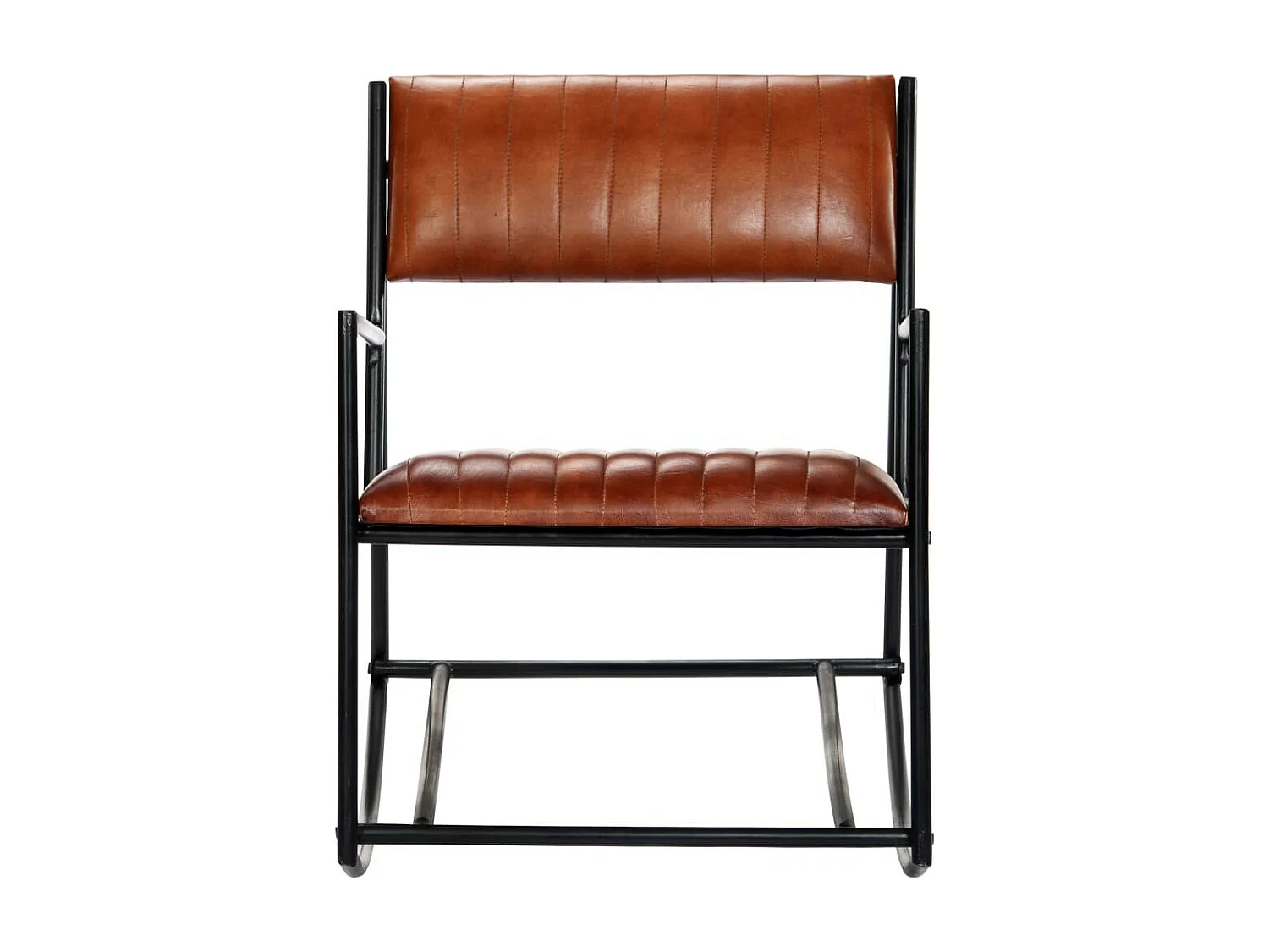 Chaise à bascule Marron Cuir véritable