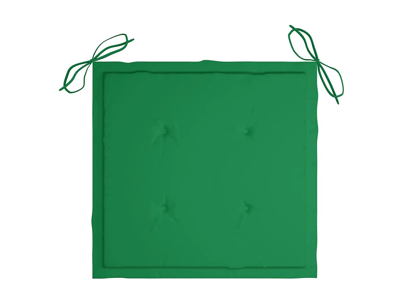 Chaise à bascule avec coussin vert Bois de teck solide