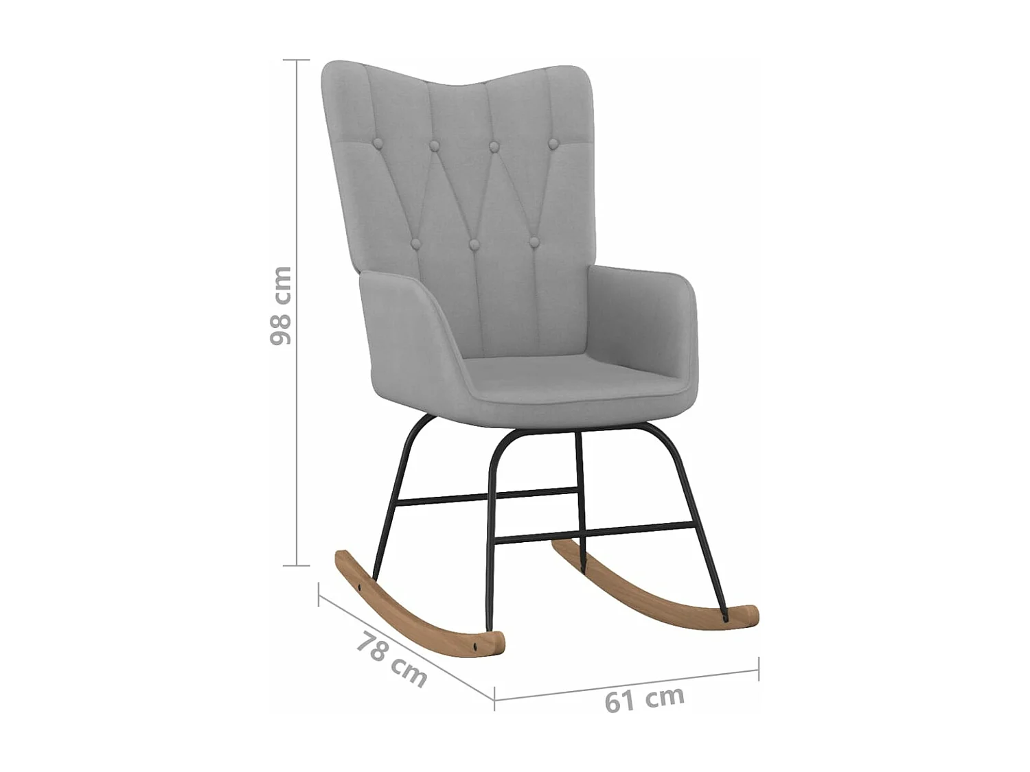 Chaise à bascule Gris clair Tissu 10