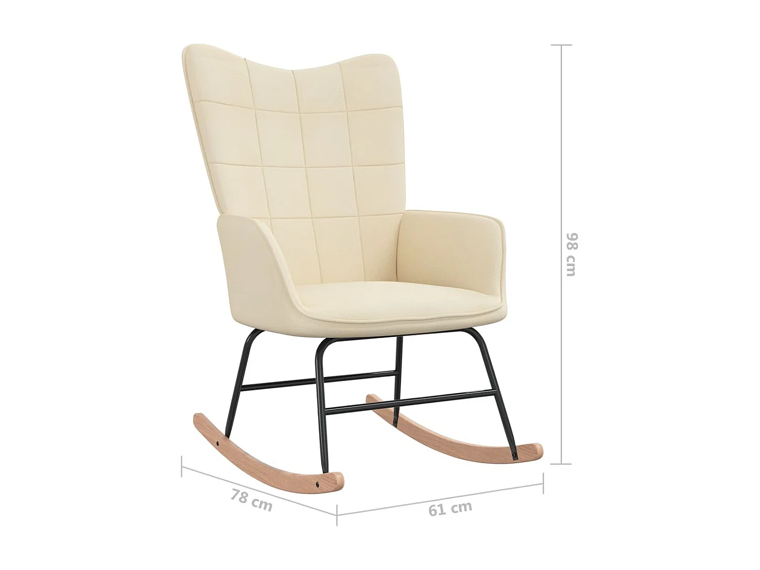 Chaise à bascule Crème Tissu 6