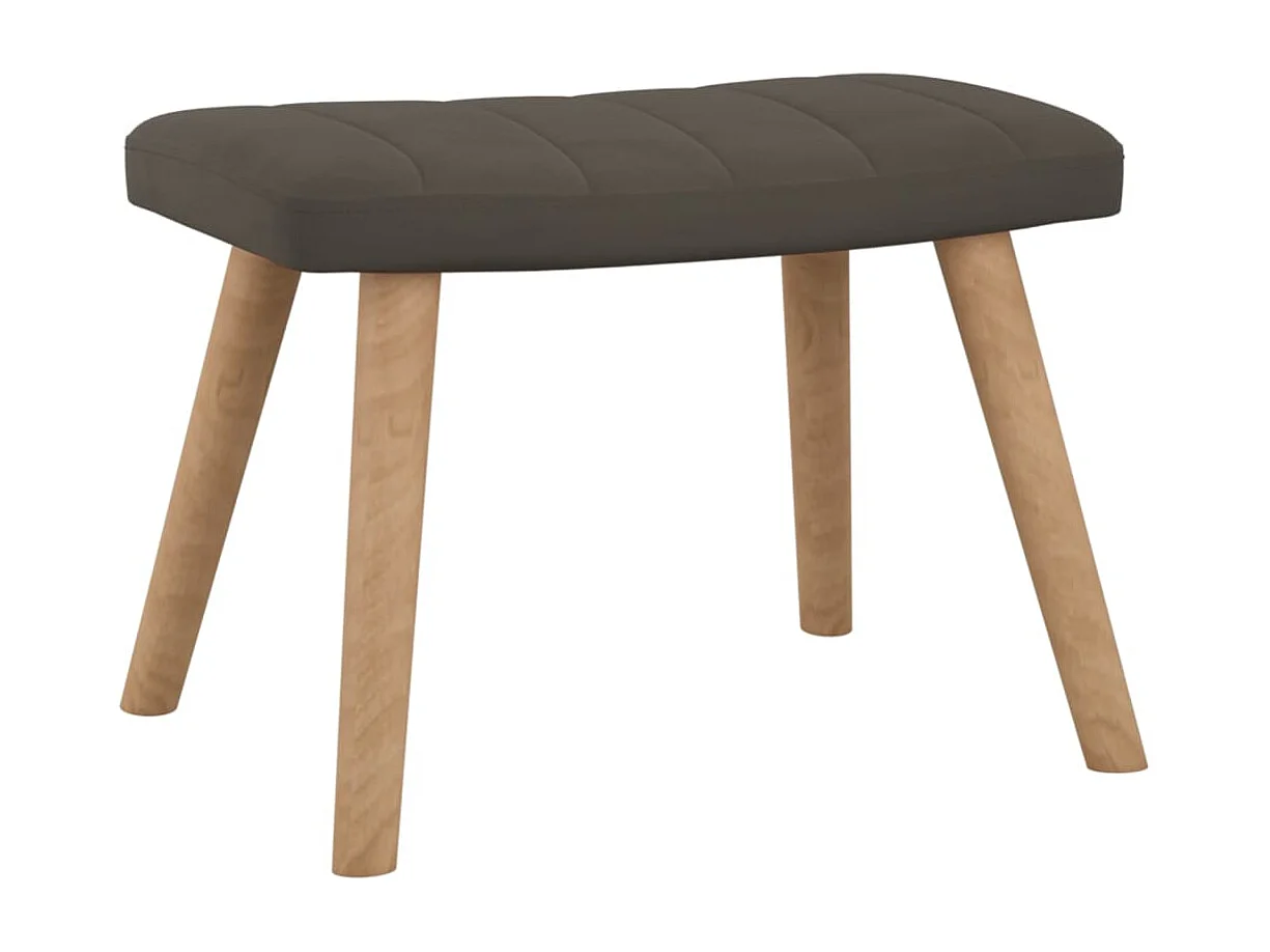 Chaise à bascule avec repose-pied Gris foncé Velours