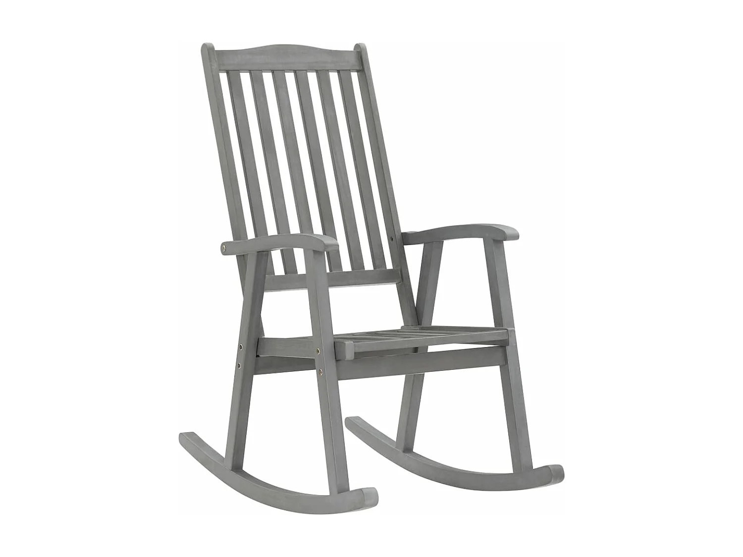 Chaise à bascule avec coussin Gris Bois d'acacia massif 10